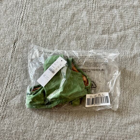 J. Crew Green Over the Shoulder Scoop Neck Heritage Bikini Top - Medium - NWT - Picture 2 of 2